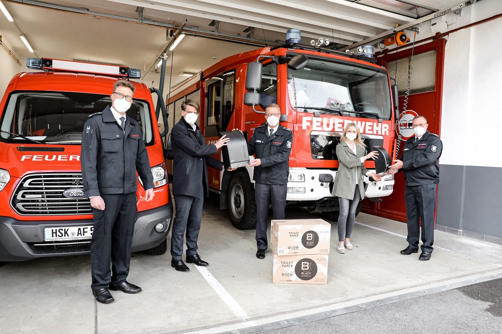 Ausstattung mit Hygieneprodukten